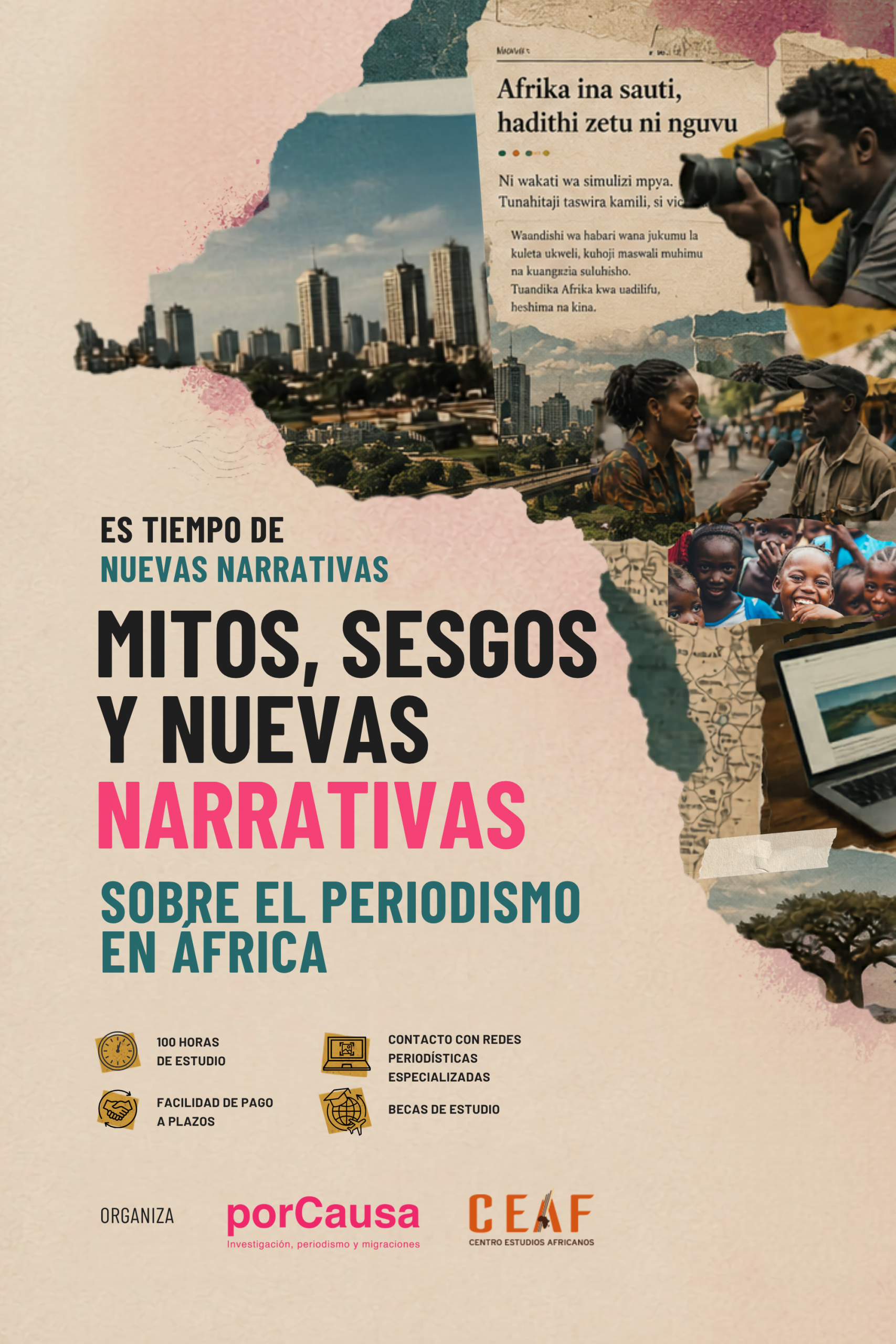 Cartel oficial del curso Periodismo en África