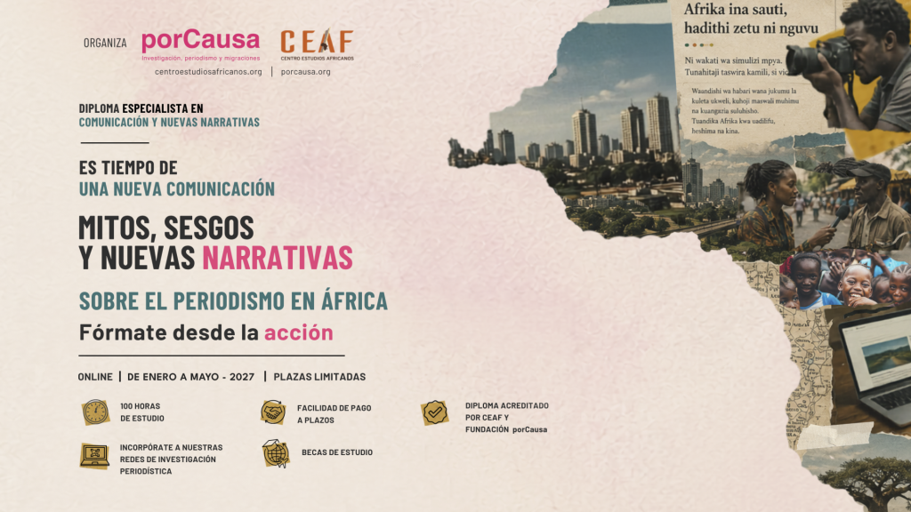 Cartel del curso Mitos, sesgos y nuevas narrativas sobre el periodismo en África